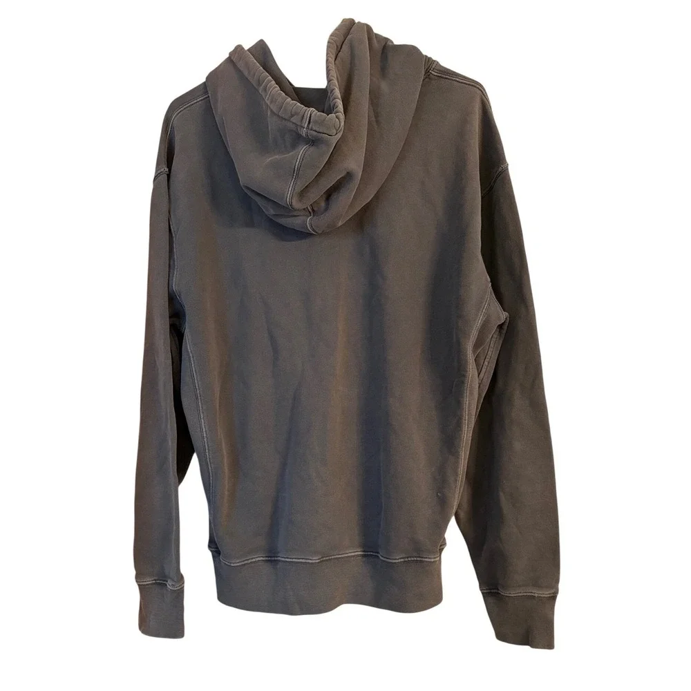 J. Crew Knit Goods Mens Gray Sun Faded‎ Cotton French Terry Pullover Hoodie M